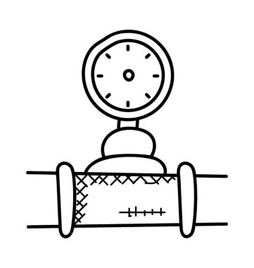 Basınç ölçer düz vektör simgesi.