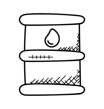 Petrol Varili Düz Vektör Simgesi.