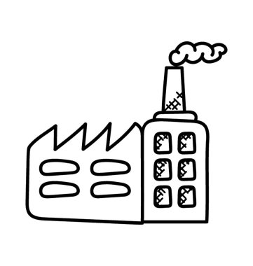 Fabrika Düz Vektör Simgesi.