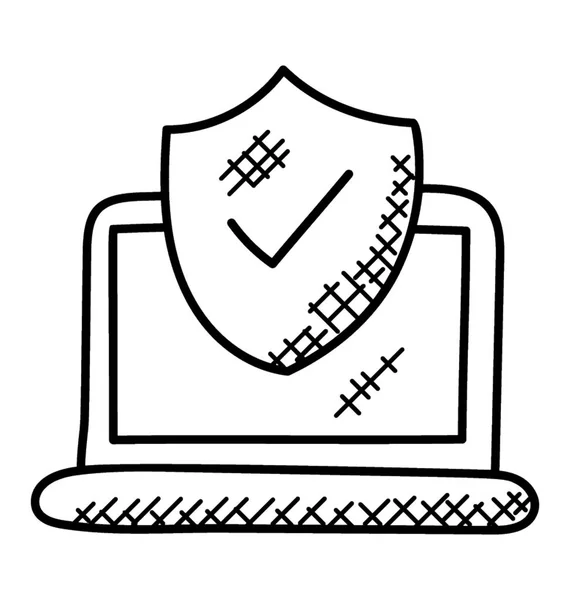 Computer Sicherheit Flache Vektor Symbol — Stockvektor
