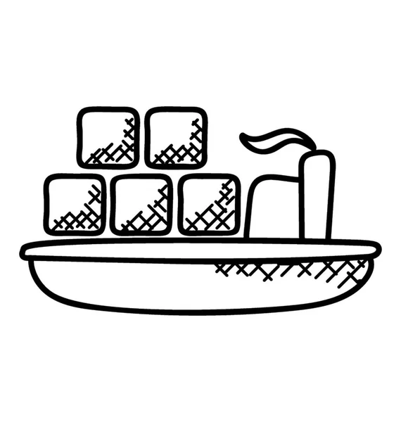 Logistikschiff Flat Vector Symbol — Stockvektor