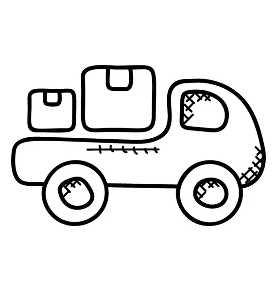 Caminhão Carga Flat Vector Icon — Vetor de Stock
