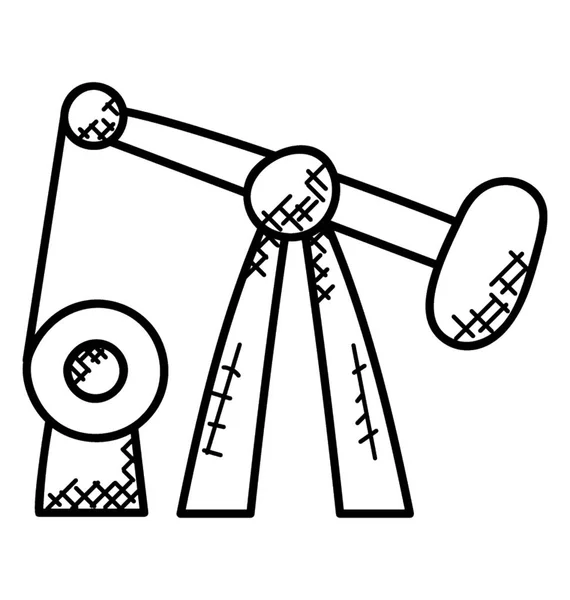 Olejové Pumpjack Plochou Vektorové Ikony — Stockový vektor