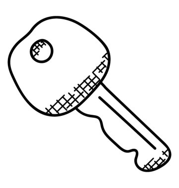 anahtar düz vektör simgesi.