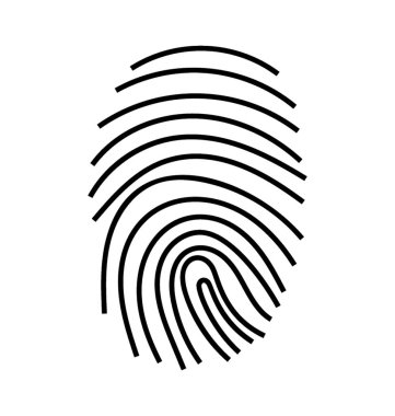 parmak izi düz vektör simgesi.