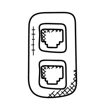 DSL Hub düz vektör simgesi.