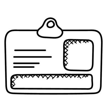 kimlik kartı düz vektör simgesi.