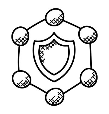 Virüs koruma düz vektör simgesi.