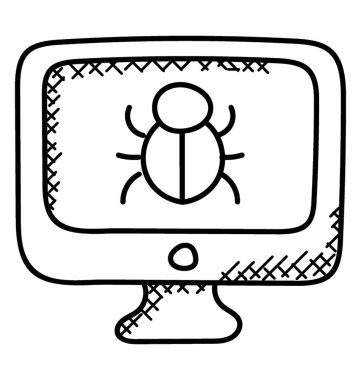 Bilgisayar virüsü düz vektör simgesi.