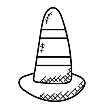 Trafik koni düz vektör simgesi.