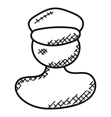 Güvenlik görevlisi düz vektör simgesi.