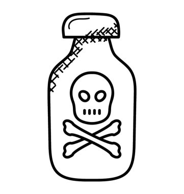 Zehir şişe düz vektör simgesi.