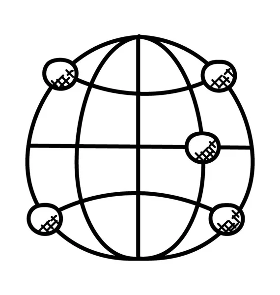 Globale Dorf Flache Vektor Symbol — Stockvektor