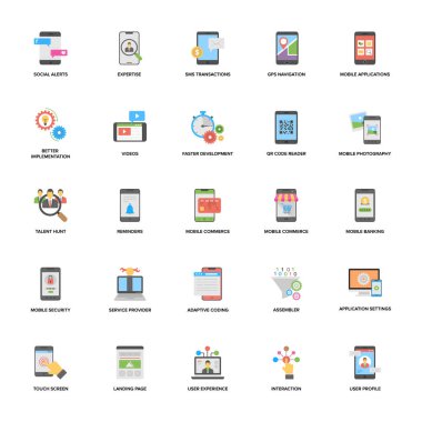 Web ve mobil uygulama geliştirme Vector Icons Set
