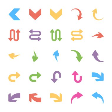 Oklar düz simgeler kümesi