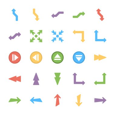 Paket okları renkli vektör simgeler