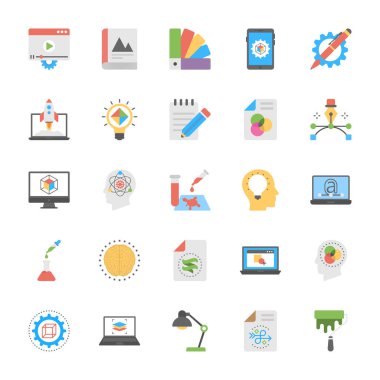 Sanat ve tasarım düz simgeler 