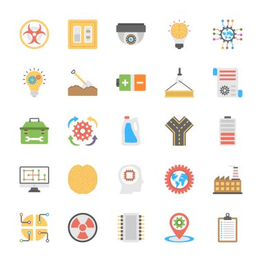 Mühendislik düz simgeler paketi 