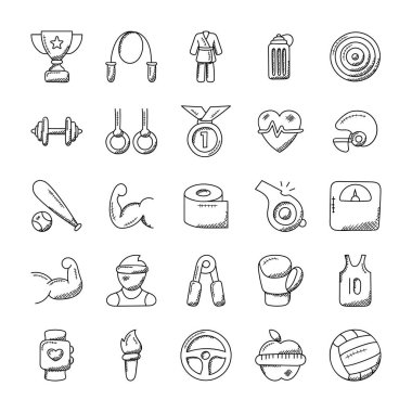 Spor Doodle Icon set