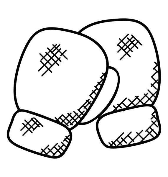 Фаршированные Перчатки Используемые Бойцами Боевых Играх Таких Бокс — стоковый вектор