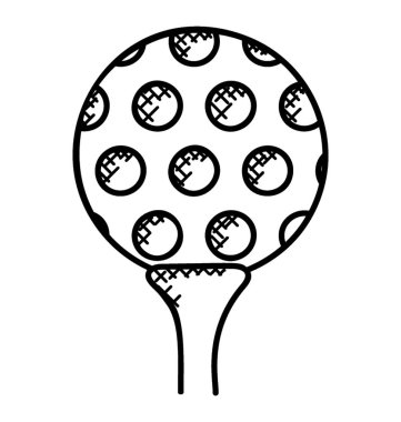 Bir çubuk üzerinde yuvarlak kutulu topu golf topu temsil eder.. 