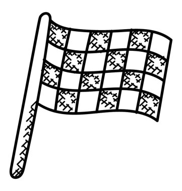 Damalı bir siyah ve beyaz bayrak başlangıç ve yarış bir sembolüdür.