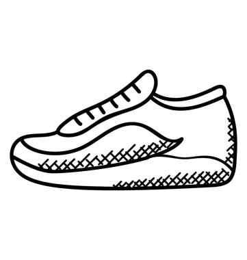 Özel olarak tasarlanmış bir koşu spor ayakkabı doodle.