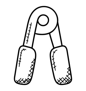 El kulpları egzersiz için kavramı tasvir amaç kontrolü için bir metal ile bağlı iki kolları. 