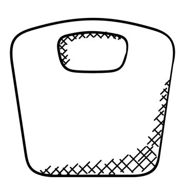 Vücut ağırlığı için ağırlık makine doodle simgesini kitle. 