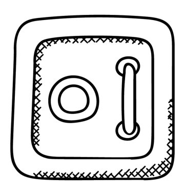 Değerli eşyalarınızı saklamak için banka kasasındaki kavramı tasvir eden emniyet kilidi ile sert yapısı ağır kutusu. 