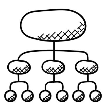 Doodle simgesi tasarım hiyerarşik grafik