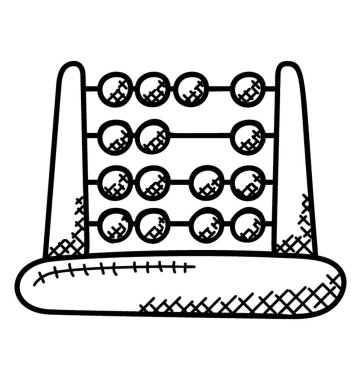 Abaküs tasvir boncuk sayma ile eski bir el ile makine. 