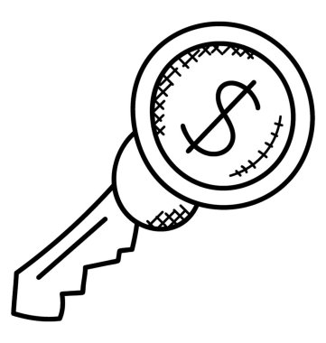 Para ve para güvenlik erişim bu dolar ile anahtar bir görüntü tasvir. 