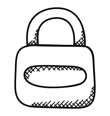 Bir doodle simgesini gösterme asma kilit güvenlik amaç için..