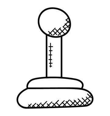 Bir sopayla giriş aygıtı yön ve bir heykelde joystick kavrama için kolu. 