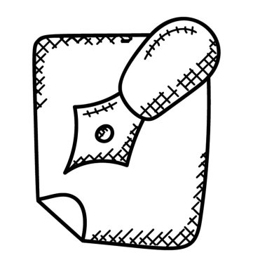 Bir kağıt belge ifadesinin fikir simgeleyen kalem ile. 