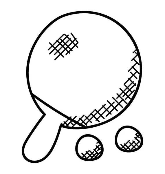 Egy Tökfej Jelképezi Tenisz Játék Kis Méretű Ütő Két Tenisz — Stock Vector