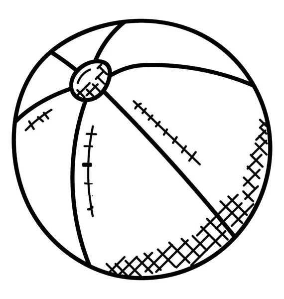 Aufblasbarer Leichter Ball Mit Abgerundetem Design Der Für Beachsportarten Verwendet — Stockvektor