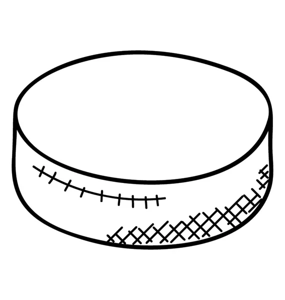 Plochá Guma Míč Hrát Lední Hokej Hokejový Puk — Stockový vektor