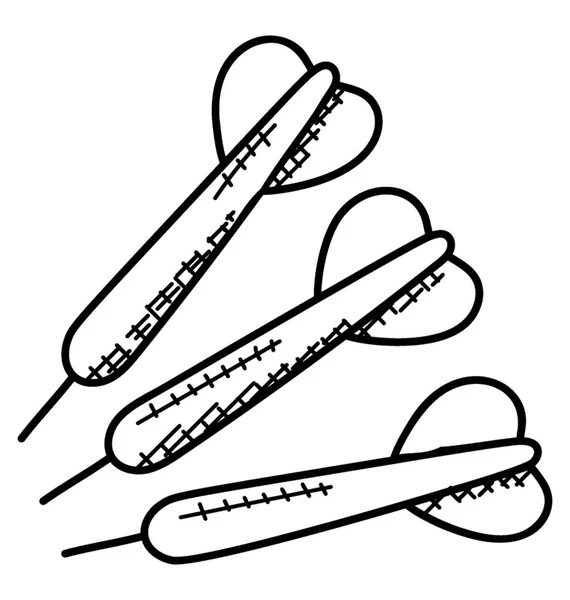 Flèches Pointées Pour Frapper Les Fléchettes Représentant Les Herses Fléchettes — Image vectorielle