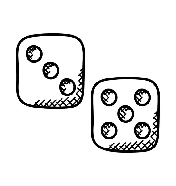 Eine Würfelform Mit Sechs Gesichtern Die Mit Zahlenpunkten Zum Spielen — Stockvektor