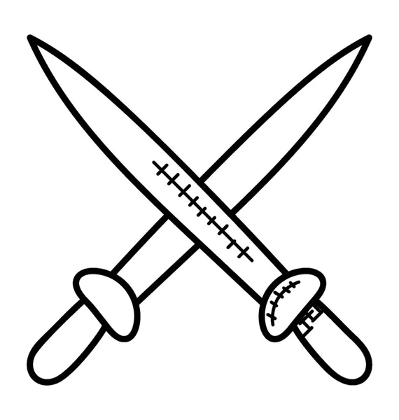 Duas Espadas Cruzadas Dando Uma Ideia Luta Espadas — Vetor de Stock