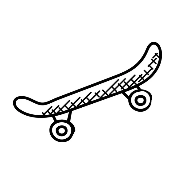Прямоугольная Деревянная Доска Колесами Спорта Игр Объясняющих Скейтборд — стоковый вектор