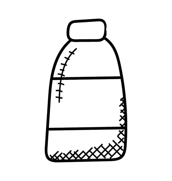 Небольшой Контейнер Жидкости Крышкой Представляющей Собой Бутылку Молока — стоковый вектор