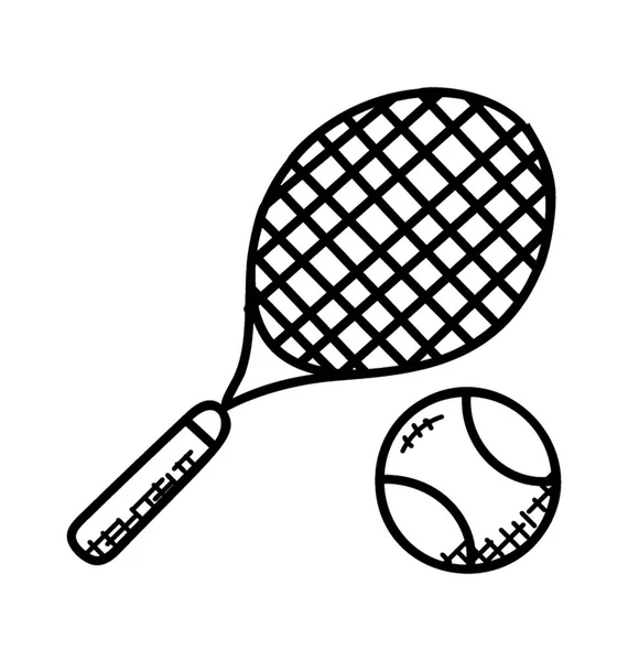 Raquette Avec Une Balle Légère Représentant Concept Tennis Long — Image vectorielle