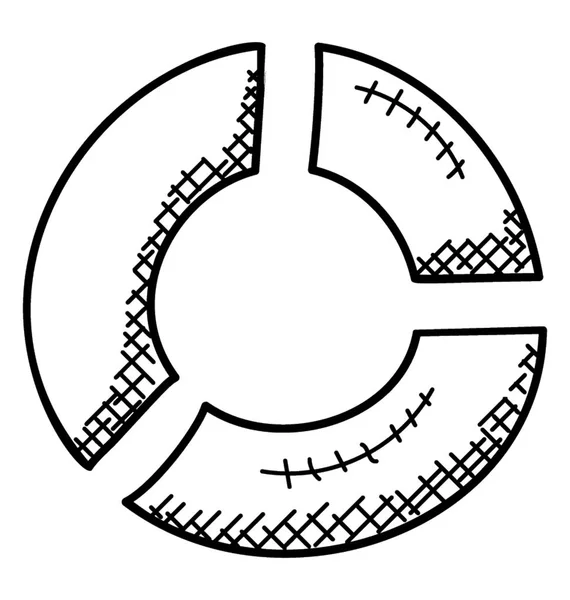 Круговой Граф Делении Фрагментов Изображением Круговой Диаграммы — стоковый вектор