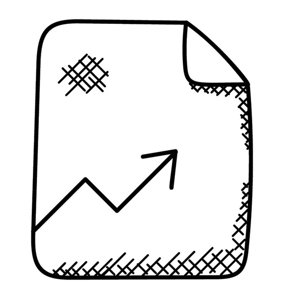Icona Con Linea Crescente Una Carta Millimetrata Che Mostra Concetto — Vettoriale Stock