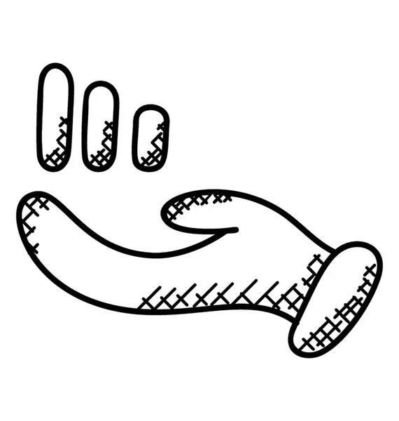 Une Main Avec Des Pièces Tombantes Représentant Gagner — Image vectorielle