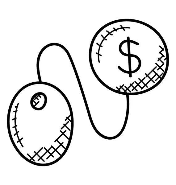 Sinal Dólar Anexado Com Rato Computador Que Descreve Finanças Computacionais — Vetor de Stock