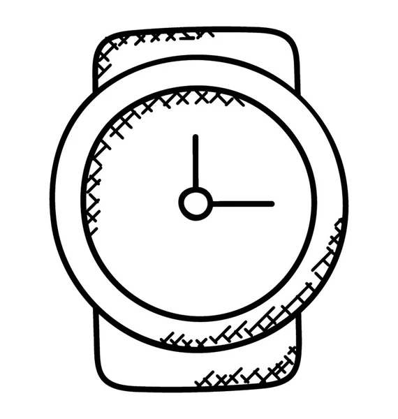 Une Gribouille Montrant Importance Temps Icône Montre Bracelet — Image vectorielle